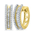 10K Yellow Gold Round Baguette Diamond Hoop Earrings 1/2 Cttw - Gold Americas