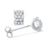 10K White Gold Round Diamond Flower Cluster Screwback Earrings 1/6 Cttw - Gold Americas