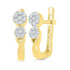 10K Yellow Gold Round Diamond Flower Cluster Hoop Earrings 1/5 Cttw - Gold Americas