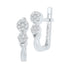 10K White Gold Round Diamond Flower Cluster Hoop Earrings 1/5 Cttw - Gold Americas