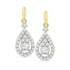 10K Yellow Gold Round Diamond Solitaire Teardrop Frame Dangle Earrings 1/2 Cttw - Gold Americas