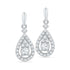 10K White Gold Round Diamond Solitaire Teardrop Frame Dangle Earrings 1/2 Cttw - Gold Americas