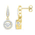 10K Yellow Gold Round Diamond Circle Frame Moving Twinkle Solitaire Dangle Earrings 5/8 Cttw - Gold Americas