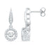 10K White Gold Round Diamond Circle Frame Moving Twinkle Solitaire Dangle Earrings 5/8 Cttw - Gold Americas