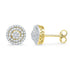 10K Yellow Gold Round Diamond Concentric Cluster Screwback Earrings 1/2 Cttw - Gold Americas
