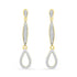 10K Yellow Gold Round Diamond Slender Teardrop Dangle Earrings 1/5 Cttw - Gold Americas
