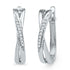 10K White Gold Round Diamond Slender Crossover Hoop Earrings 1/20 Cttw - Gold Americas