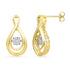 Gold Round Diamond Moving Twinkle Cluster Teardrop
