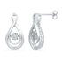 Gold Round Diamond Moving Twinkle Cluster Teardrop Stud Earrings