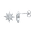 10K White Gold Round Diamond Starburst Cluster Screwback Earrings 1/10 Cttw - Gold Americas