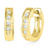 10K Yellow Gold Round Diamond Single Row Huggie Earrings 1/20 Cttw - Gold Americas