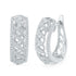 10K White Gold Round Diamond Crisscrossed Openwork Hoop Earrings 3/4 Cttw - Gold Americas