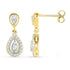 10K Yellow Gold Round Diamond Teardrop Dangle Screwback Earrings 1/3 Cttw - Gold Americas