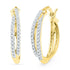 10K Yellow Gold Round Diamond Double Row Hoop Earrings 1/4 Cttw - Gold Americas