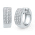 10K White Gold Round Diamond Huggie Hoop Earrings 1/4 Cttw - Gold Americas
