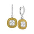 18K White Gold Round Yellow Diamond Square Cluster Dangle Earrings 2-1/5 Cttw - Gold Americas