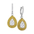 18K White Gold Round Yellow Diamond Teardrop Cluster Dangle Earrings 2.00 Cttw - Gold Americas