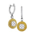 18K White Gold Round Yellow Diamond Circle Frame Cluster Dangle Earrings 1.00 Cttw - Gold Americas