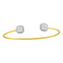 18K Yellow Gold Diamond Cluster Open Bangle Bracelet 1.00 Cttw