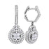 14K White Gold Princess Diamond Double Circle Frame Dangle Earrings 1.00 Cttw - Gold Americas