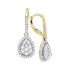 14K Yellow Gold Round Diamond Leverback Teardrop Dangle Earrings 1-3/8 Cttw - Gold Americas