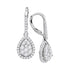 14K White Gold Round Diamond Leverback Teardrop Dangle Earrings 1-3/8 Cttw - Gold Americas