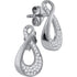 10K White Gold Round Diamond Teardrop Cluster Earrings 1/5 Cttw