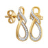 10K Yellow Gold Round Diamond Infinity Screwback Earrings 1/6 Cttw
