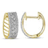 10K Yellow Gold Round Channel-set Diamond Hoop Earrings 5/8 Cttw - Gold Americas