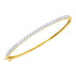 14K Yellow Gold Diamond Single Row Bangle Bracelet 2.00 Cttw