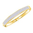 14K Yellow Gold Princess Diamond Luxury Bangle Bracelet 6.00 Cttw