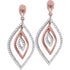 10K Rose Gold Round Diamond Nested Oval Dangle Earrings 3/8 Cttw - Gold Americas