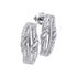 10K White Gold Round Diamond Rectangle Cluster Stud Earrings 1/12 Cttw