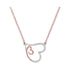 10K Rose Gold Womens Round Diamond Double Heart Pendant Necklace 1/10 Cttw - Gold Americas