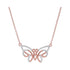 10K Rose Gold Womens Round Diamond Butterfly Bug Pendant Necklace 1/5 Cttw - Gold Americas