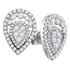 18K White Gold Round Diamond Convertible Teardrop Dangle Jacket Earrings 1-3/8 Cttw - Gold Americas