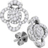 18K White Gold Round Diamond Quatrefoil Convertible Dangle Jacket Earrings 5/8 Cttw - Gold Americas