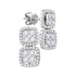 18K White Gold Round Diamond Convertible Square Dangle Jacket Earrings 1-3/8 Cttw - Gold Americas