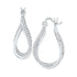 10K White Gold Round Diamond Oval Hoop Earrings 1/2 Cttw - Gold Americas