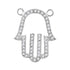 10K White Gold Womens Round Diamond Hamsa Hand Fatima Pendant Necklace 1/5 Cttw