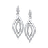 10K White Gold Round Diamond Double Oval Dangle Screwback Earrings 1/6 Cttw - Gold Americas