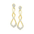 10K Yellow Gold Round Diamond Cascading Teardrop Dangle Earrings 1/10 Cttw - Gold Americas
