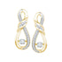 Gold Round Diamond Moving Twinkle Solitaire Twist Ribbon Earrings