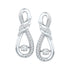 Gold Round Diamond Moving Twinkle Solitaire Twist Ribbon Earrings