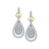 10K Yellow Gold Round Diamond Teardrop Cluster Dangle Earrings 1/2 Cttw - Gold Americas