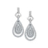 10K White Gold Round Diamond Teardrop Cluster Dangle Earrings 1/2 Cttw - Gold Americas