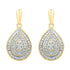 10K Yellow Gold Round Diamond Milgrain Teardrop Screwback Dangle Earrings 1/10 Cttw - Gold Americas