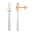 10K Two-tone Gold Round Diamond Stick Dangle Earrings 1/8 Cttw - Gold Americas