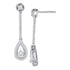 10K White Gold Round Diamond Teardrop Screwback Dangle Earrings 1/4 Cttw - Gold Americas