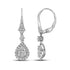 14K White Gold Round Diamond Teardrop Cluster Dangle Earrings 7/8 Cttw - Gold Americas